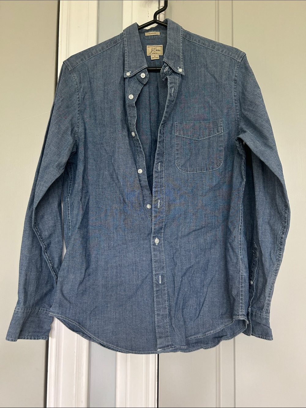 J. Crew Men's Light Blue Denim Button-Down Shirt